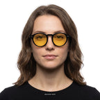 Saint-Tropez - Black with Yellow Lenses - model female