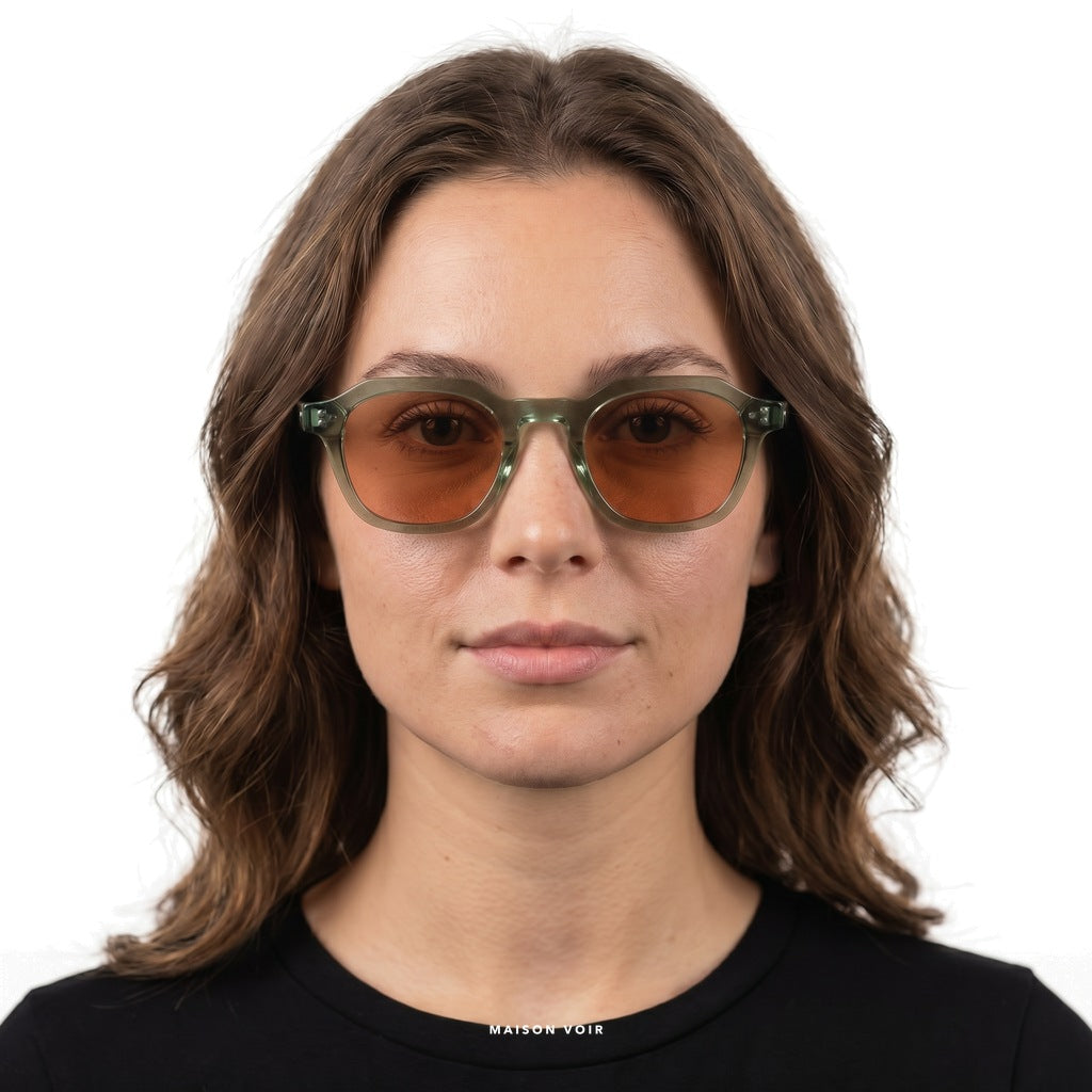 Santorini - Green with Orange Lenses - model female