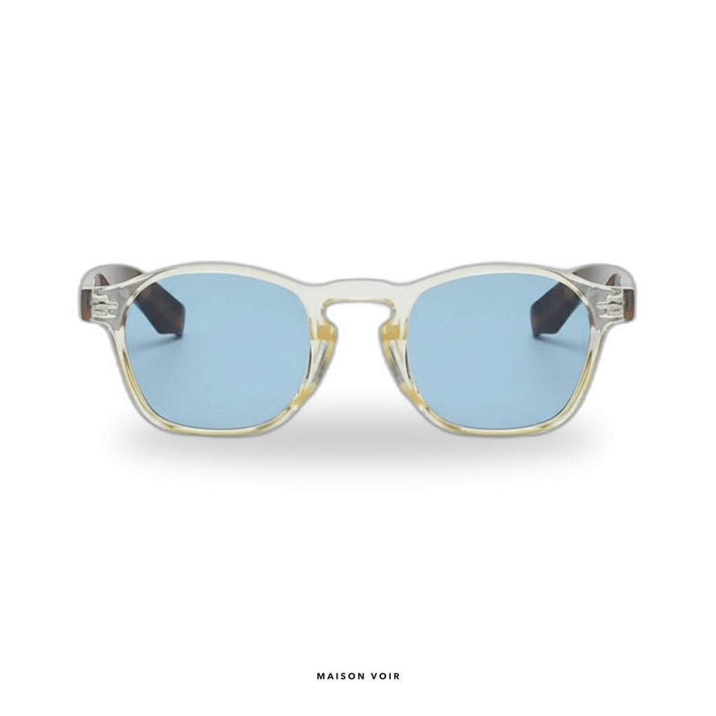 Ibiza - Transparent/Turtle with Blue Lenses
