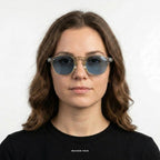Ibiza - Transparent/Turtle with Blue Lenses - model female