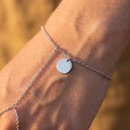 Lumière Silver Hand Chain - detail on skin