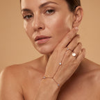 Rivière Rose Gold Hand Chain - worn, editorial
