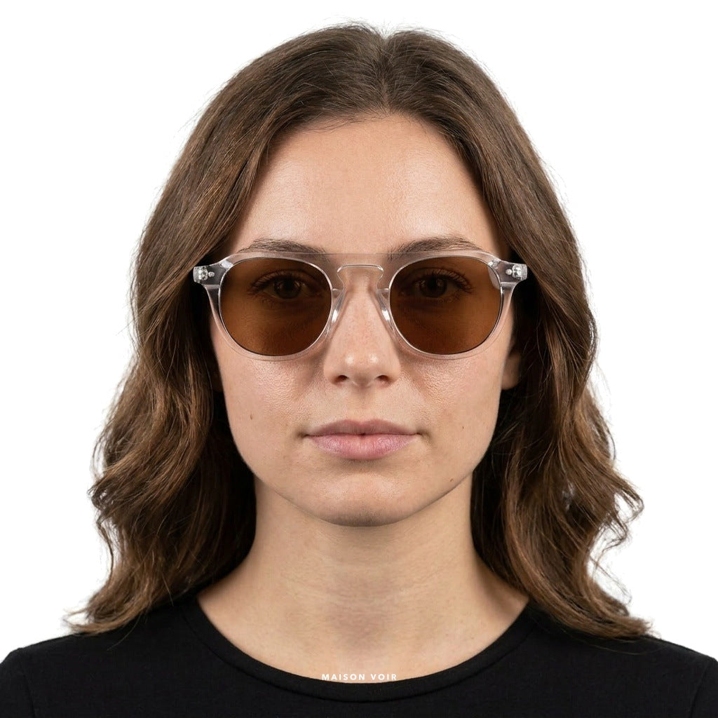 Livorno - Transparent with Brown Lenses - model female