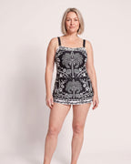 The Altea Tankini - [Black Tropical] - front