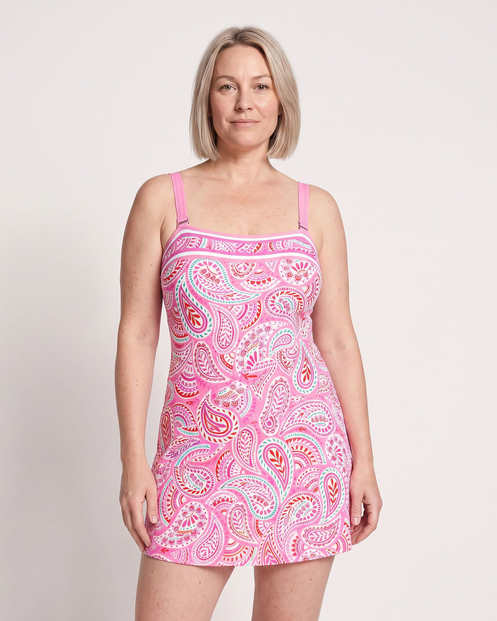 The Altea Tankini - [Pink Paisley] - front