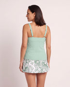 The Begur Tankini - [Green Floral] - back