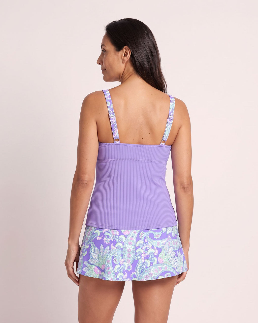 The Begur Tankini - [Purple Paisley] - back