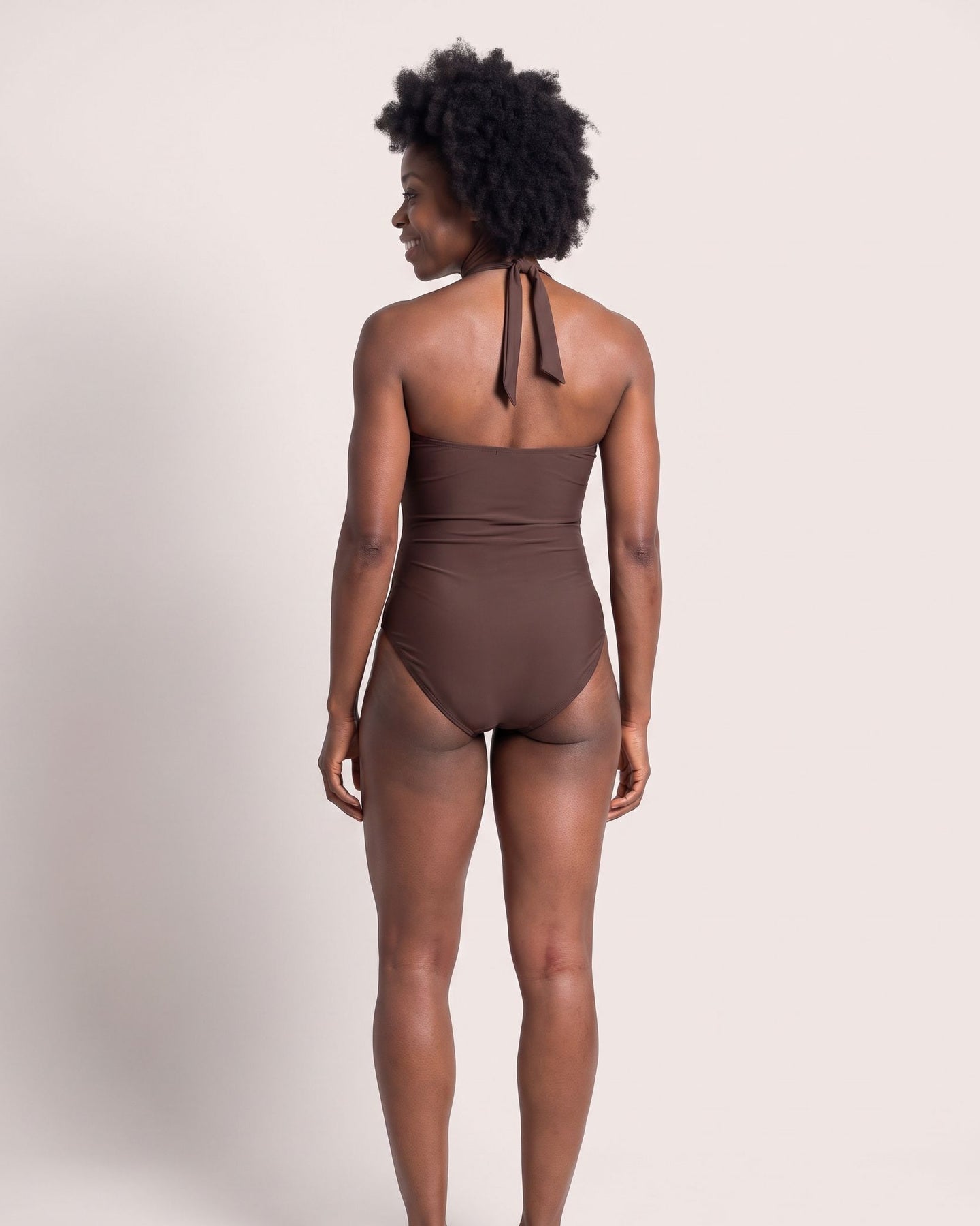 The Camogli Swimsuit - [Dark Coffee] - back