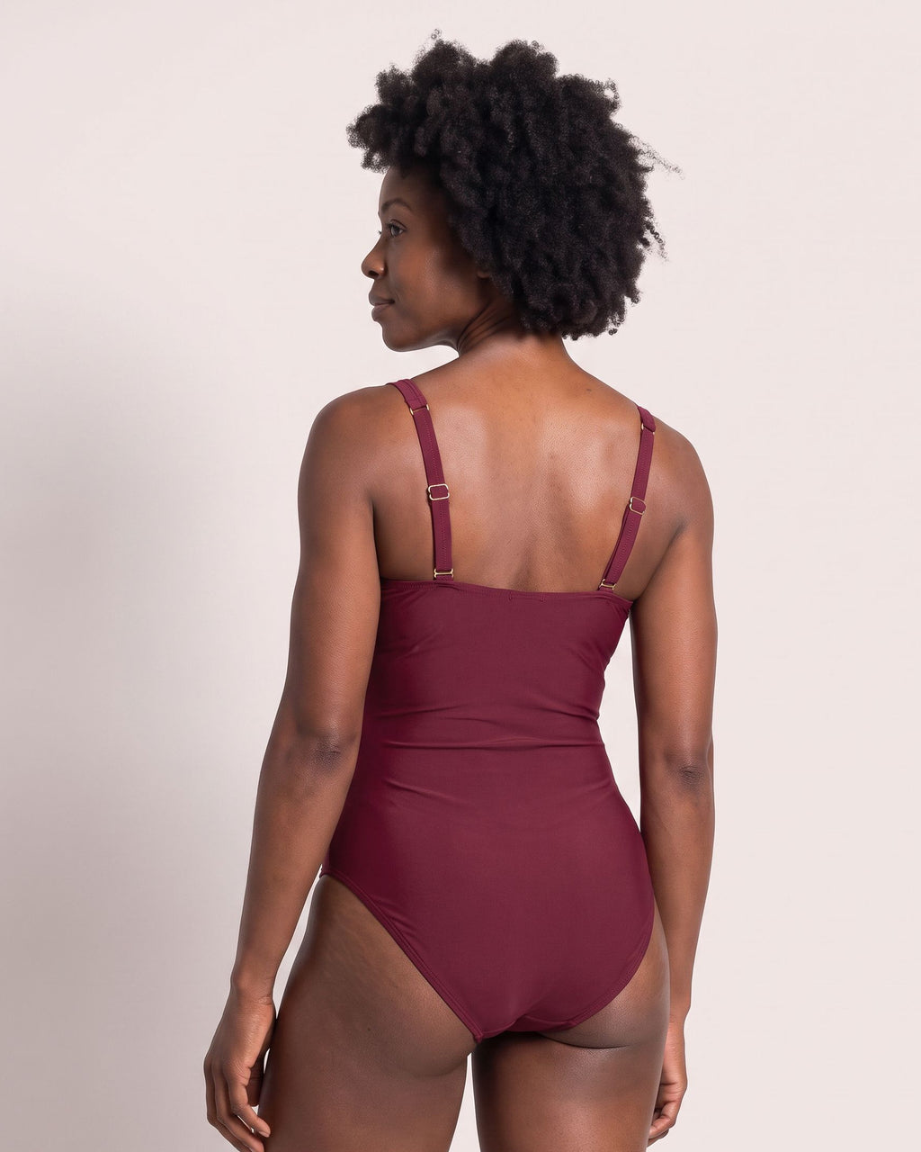 The Camogli Swimsuit - [Wine Red] - back