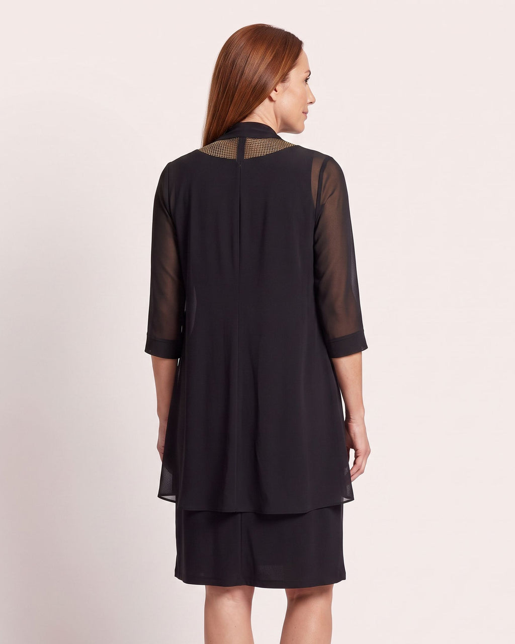 The Cannes Dress & Cardigan - [Black] - back