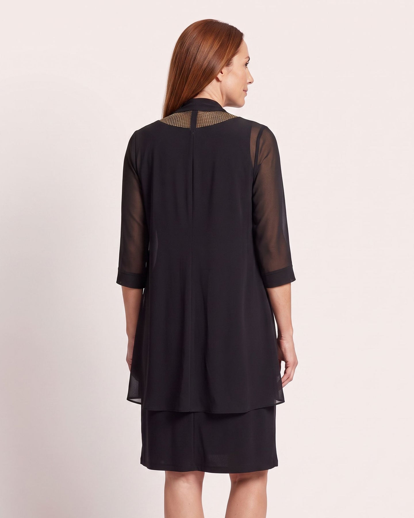 The Cannes Dress & Cardigan - [Black] - back