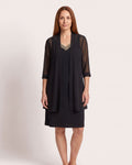 The Cannes Dress & Cardigan - [Black] - front