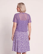 The Cassis Dress & Cardigan - [Light Purple Floral] - back