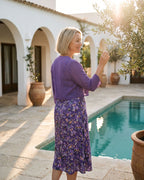 The Cassis Dress & Cardigan - [Light Purple Floral] - lifestyle