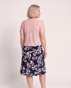 The Cassis Dress & Cardigan - [Pink Leaf] - back