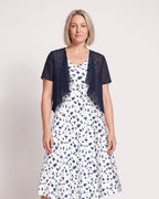 The Cassis Dress & Cardigan - [White Floral] - front