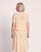 The Cassis Dress & Cardigan - [Yellow Floral] - back