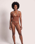 The Chania Tankini - [Brown] - front