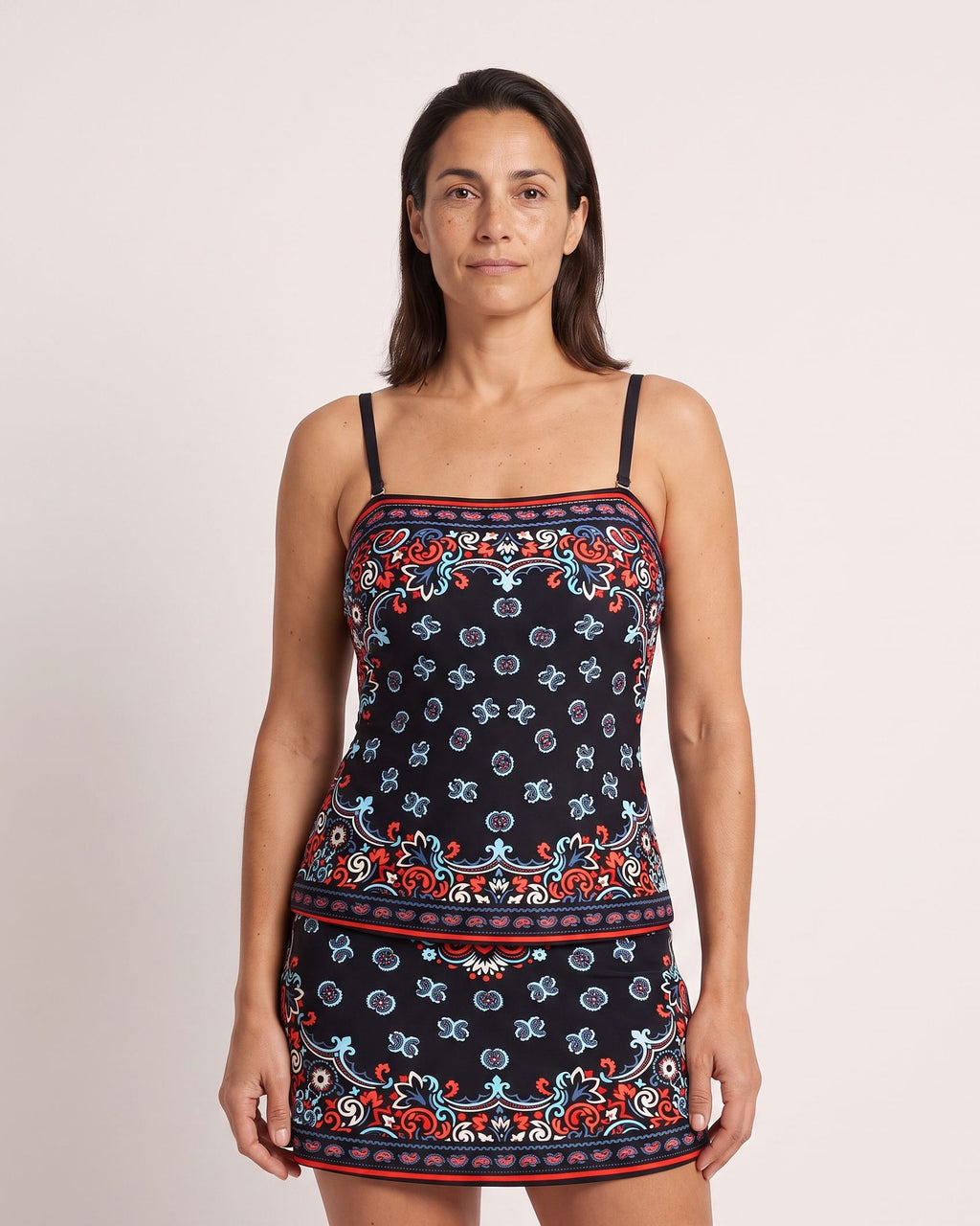 The Deià Tankini - [Black Tribal] - front