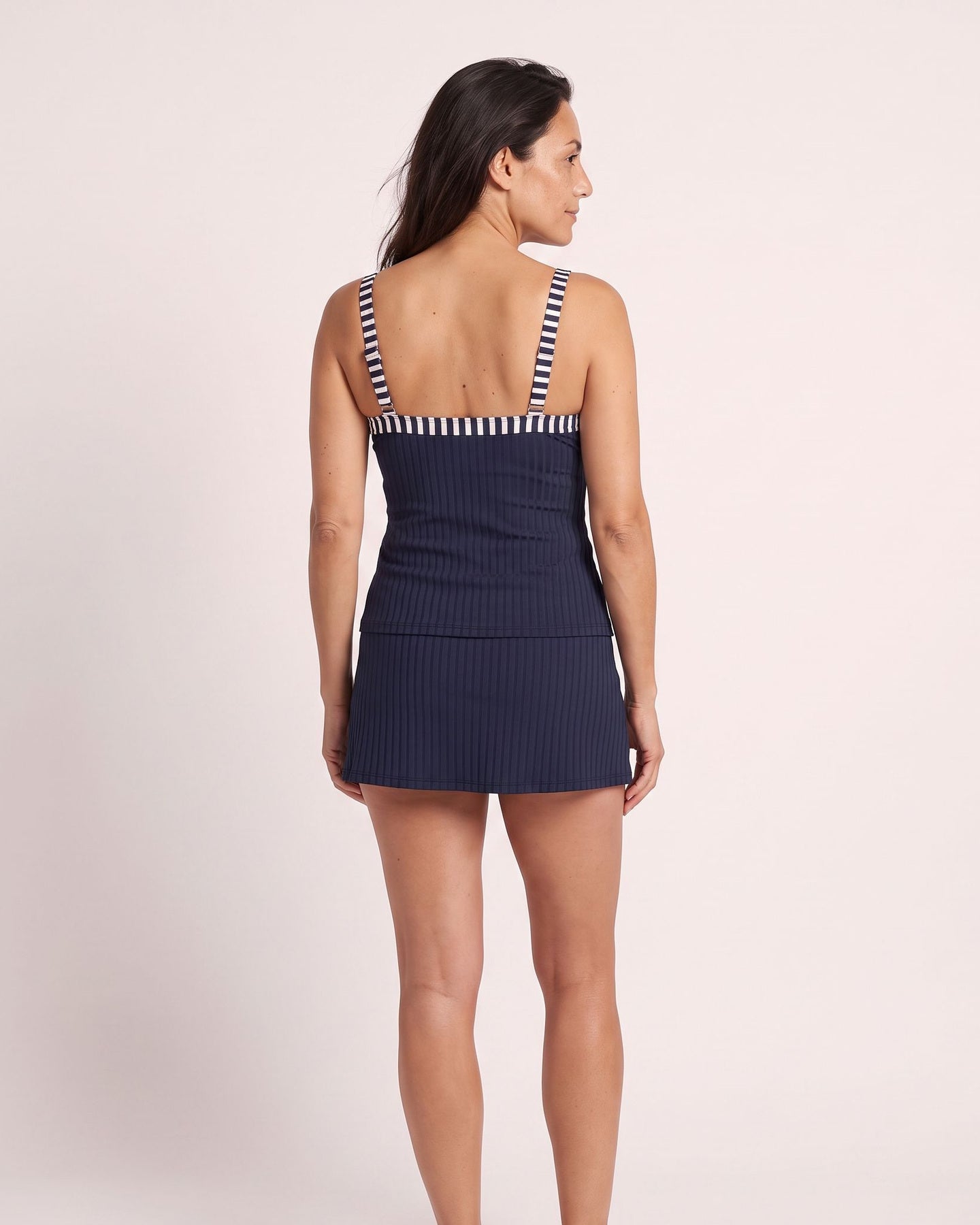 The Deià Tankini - [Navy Striped] - back