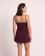 The Deià Tankini - [Wine Red Striped] - back
