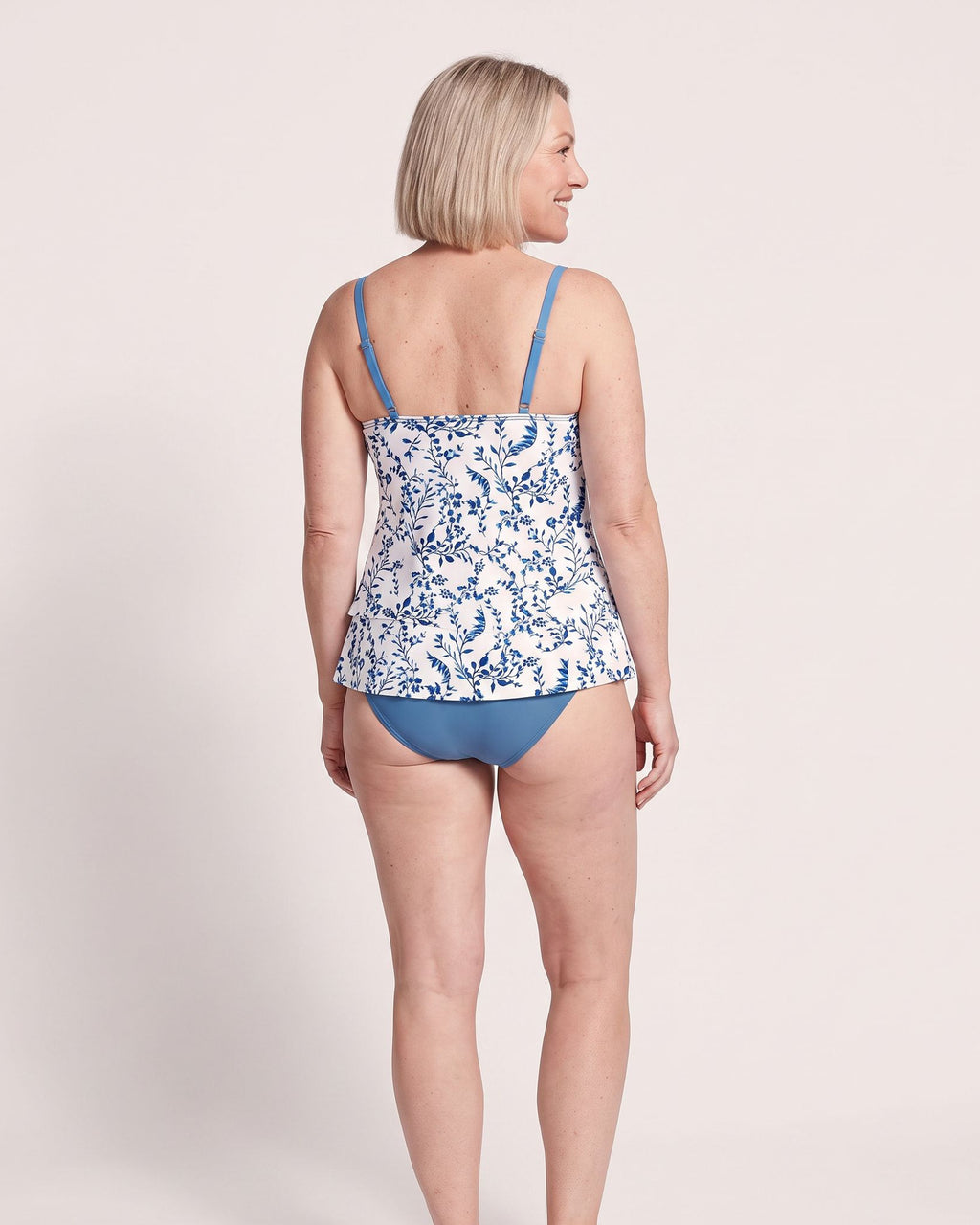 The Estepona Tankini - [Blue Floral] - back