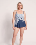 The Estepona Tankini - [Blue Paisley] - front