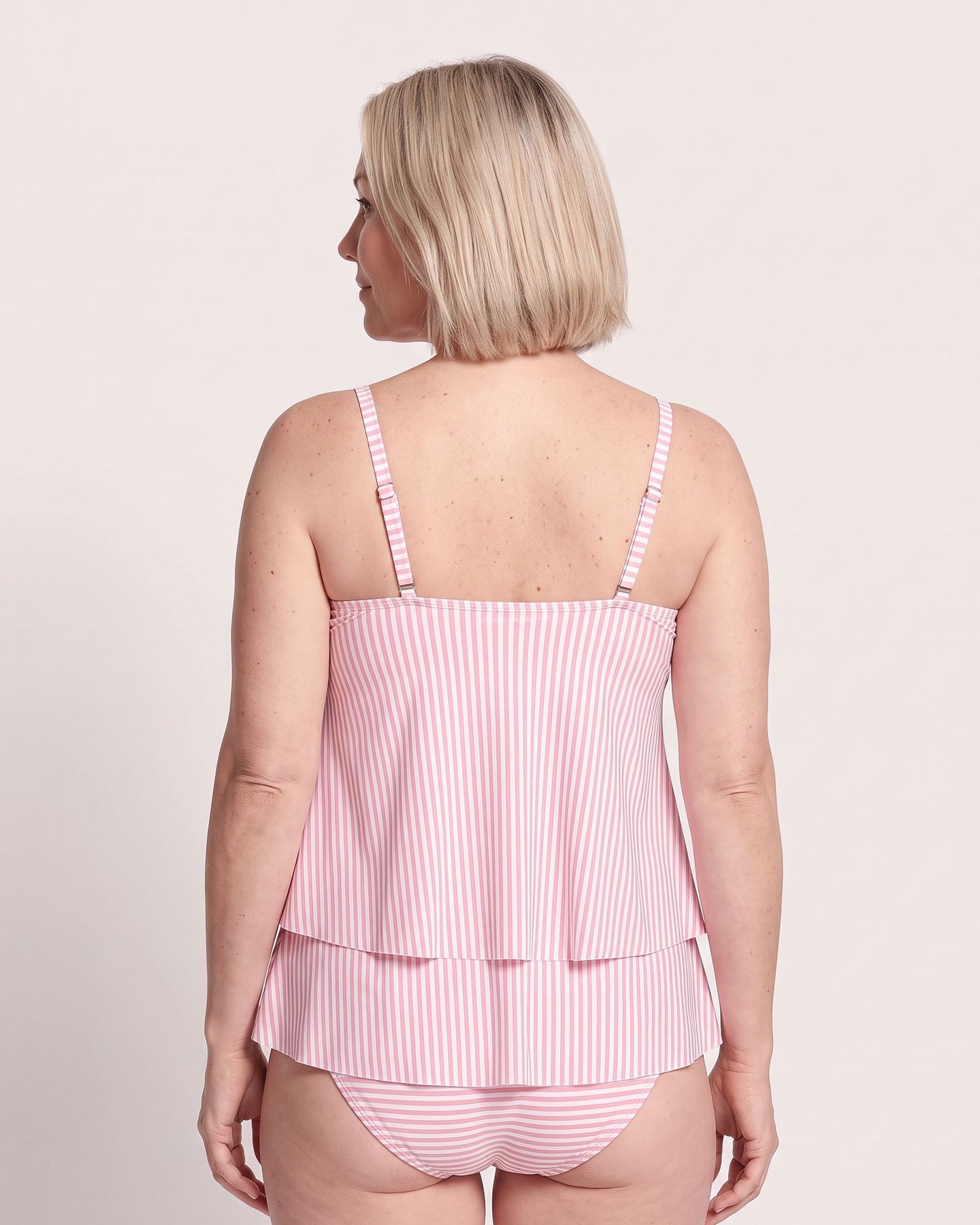 The Estepona Tankini - [Pink Striped] - back