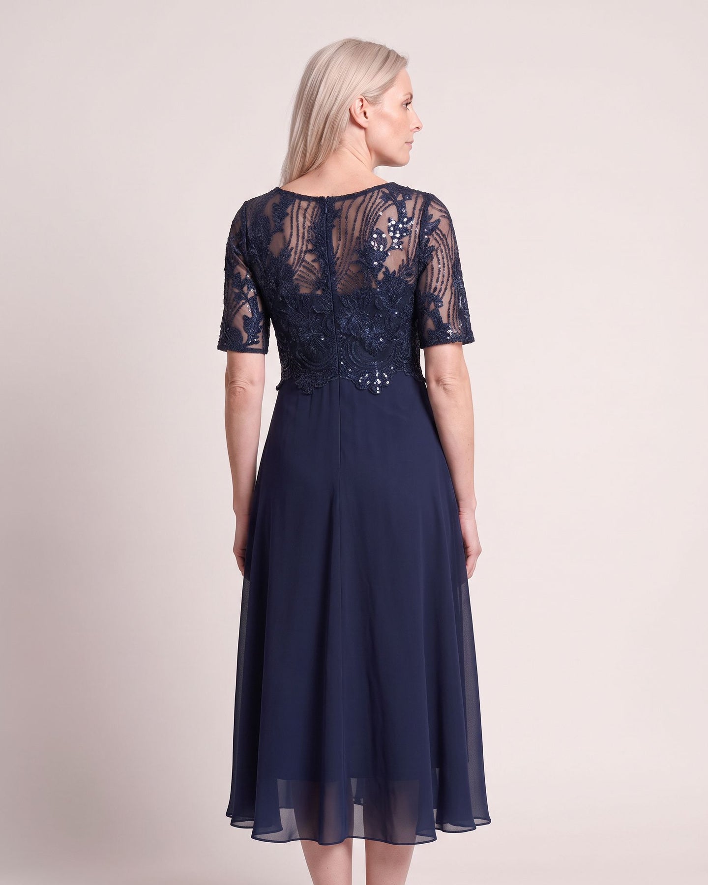 The Fréjus Sundress - [Navy Lace] - back