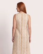 The Hyères Sundress - [Light Camel Geometric] - back