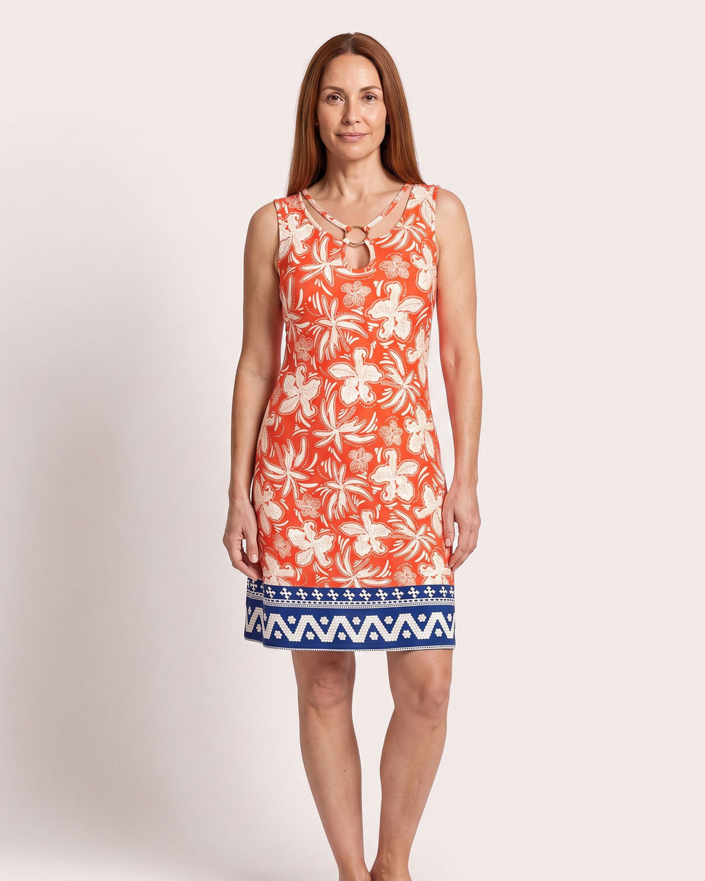 The Hyères Sundress - [Orange Floral] - front