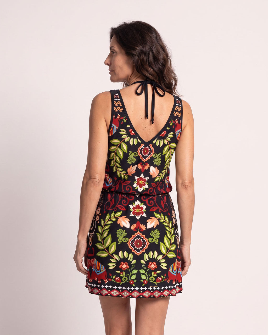 The Ischia Cover-Up - [Black Leaf] - back