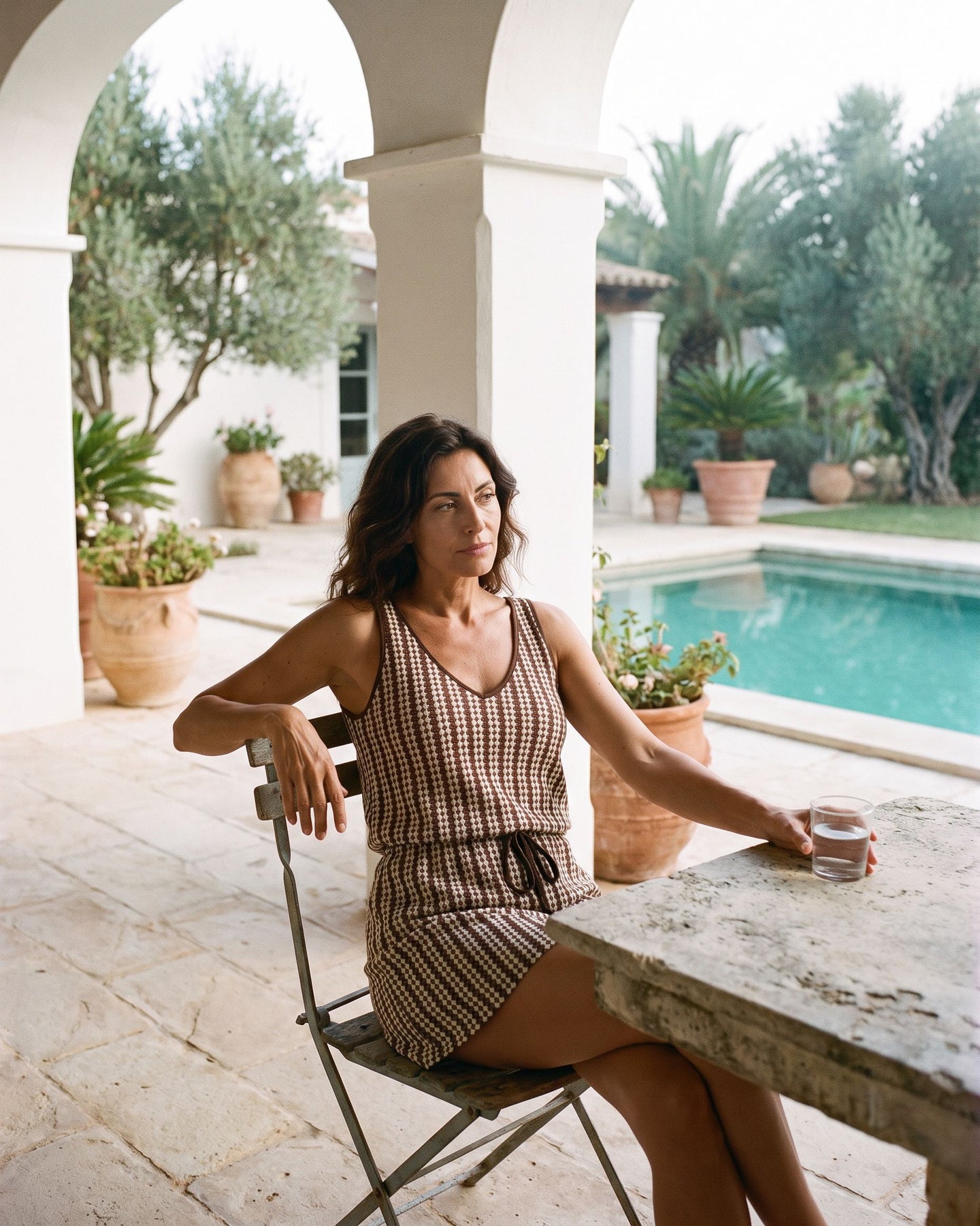 The Ischia Cover-Up - [Striped] - lifestyle