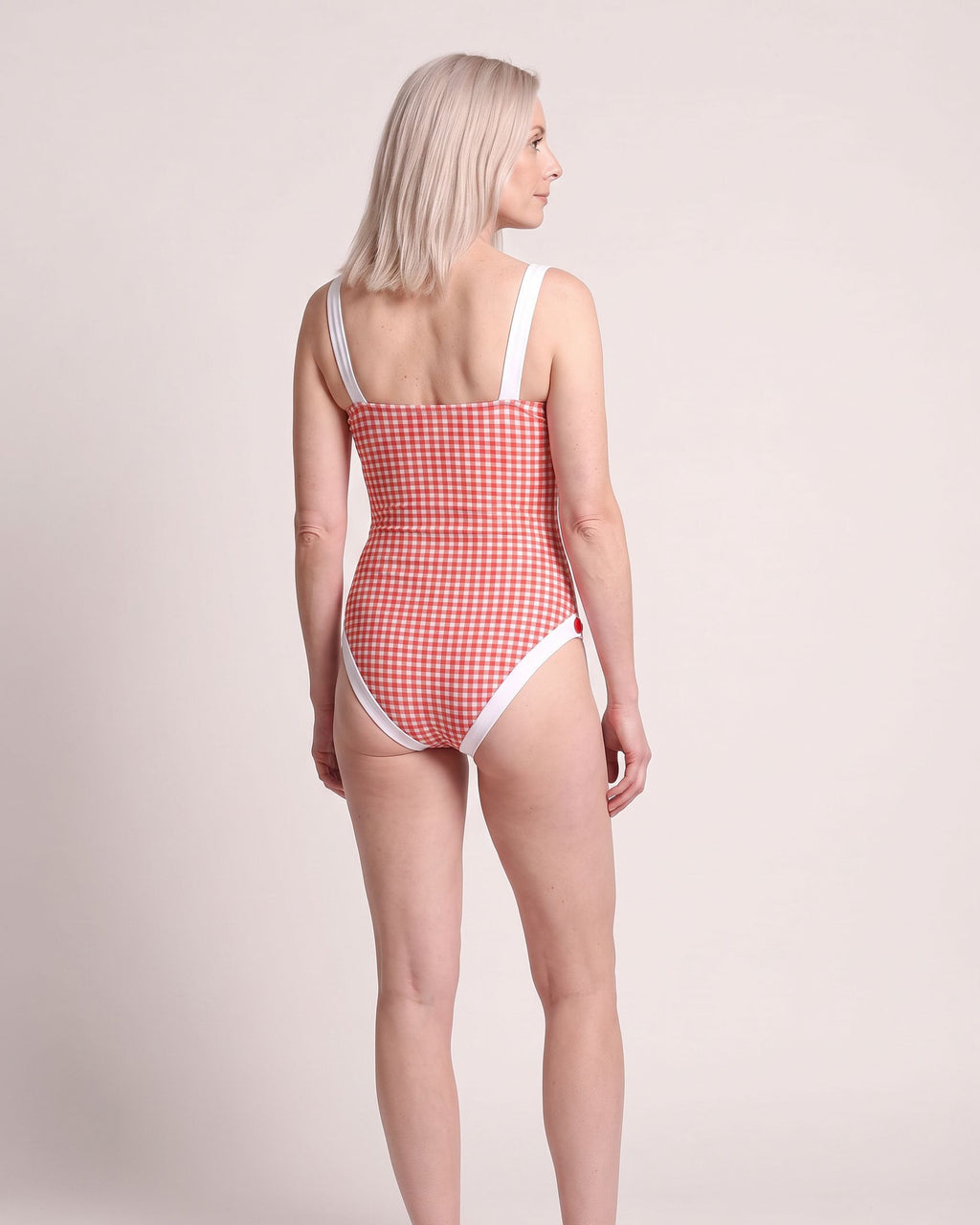 The Jávea Tankini - [Red Plaid] - back