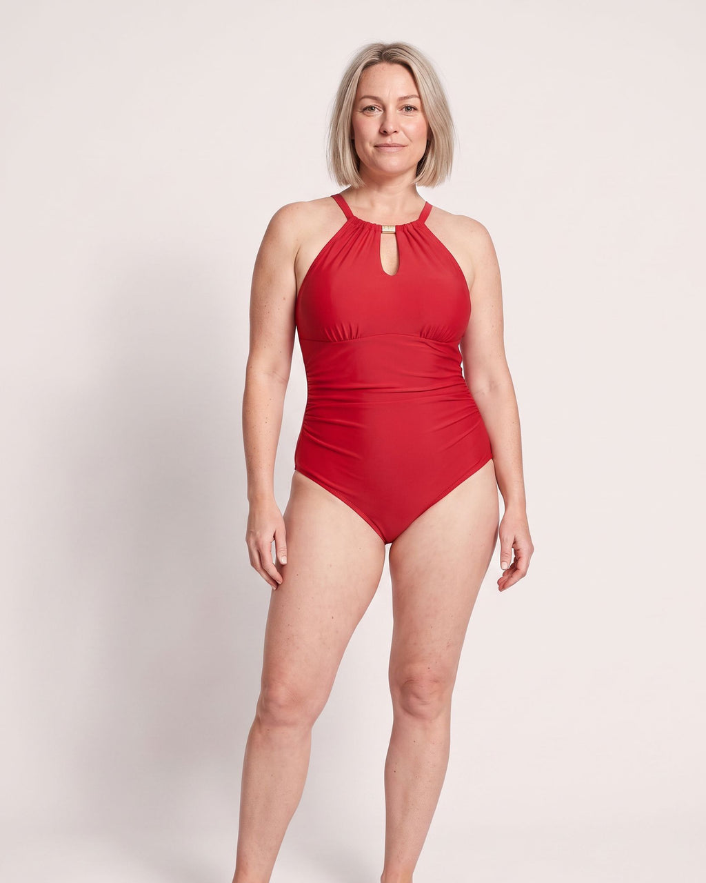 The Manarola Swimsuit - [Red] - front