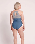 The Manarola Swimsuit - [Steel Blue] - back