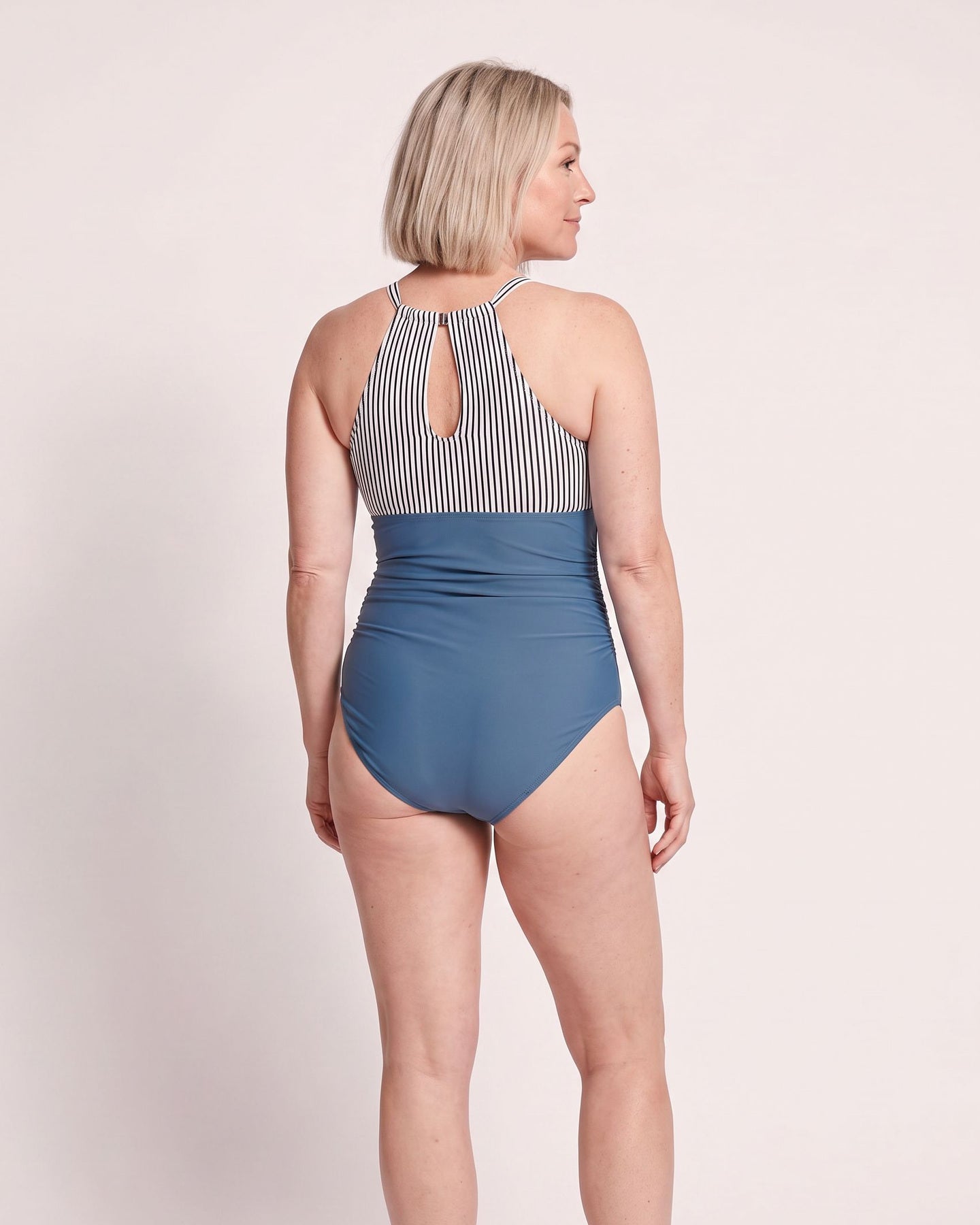 The Manarola Swimsuit - [Steel Blue] - back