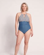 The Manarola Swimsuit - [Steel Blue] - front