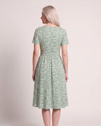 The Menton Sundress - [Light Green Floral] - back