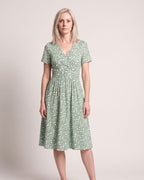 The Menton Sundress - [Light Green Floral] - front