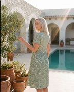 The Menton Sundress - [Light Green Floral] - lifestyle