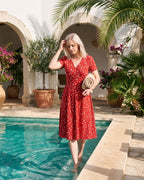The Menton Sundress - [Red Floral] - lifestyle