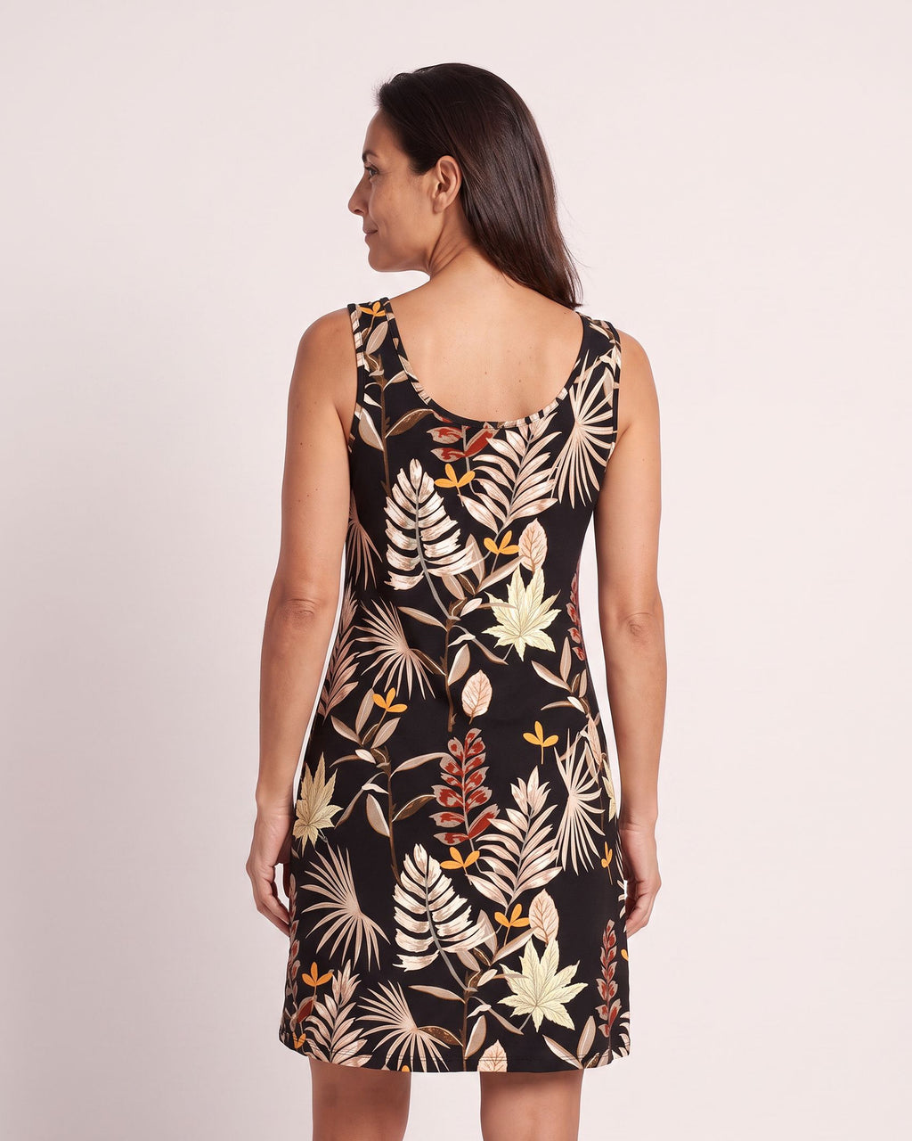 The Mykonos Sundress - [Black Leaf] - back
