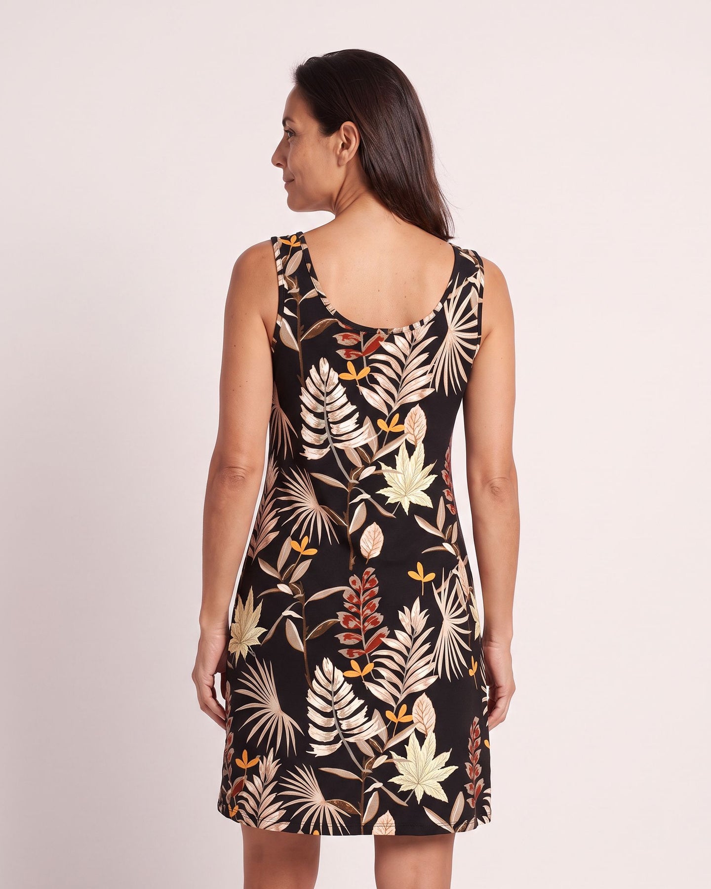 The Mykonos Sundress - [Black Leaf] - back