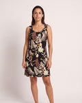 The Mykonos Sundress - [Black Leaf] - front