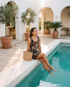 The Mykonos Sundress - [Black Leaf] - lifestyle