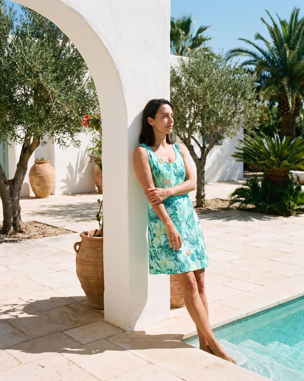 The Mykonos Sundress - [Green Marine Life] - lifestyle