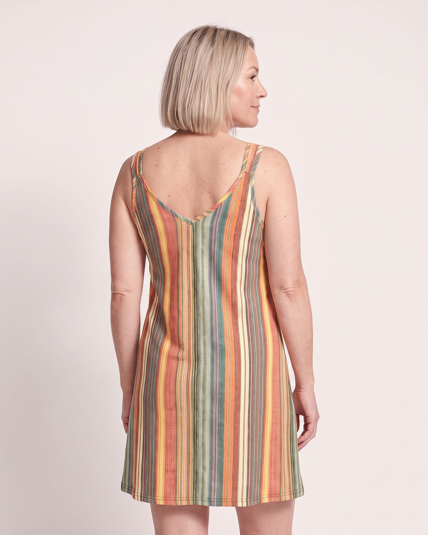 The Naxos Sundress - [Multi Color Striped] - back
