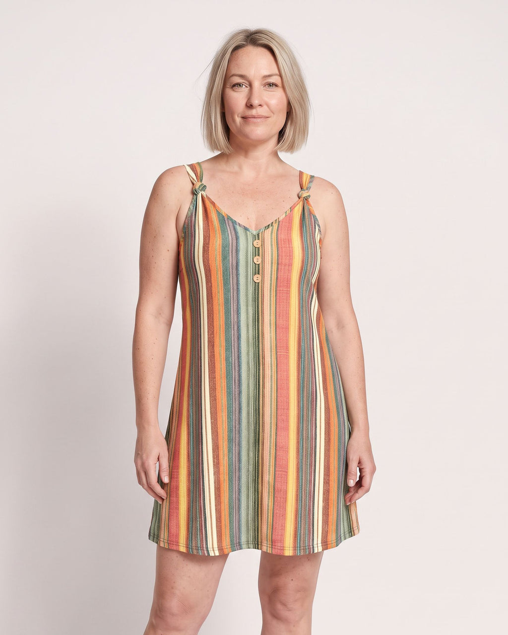 The Naxos Sundress - [Multi Color Striped] - front