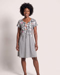 The Paros Sundress - [Grey Floral] - front
